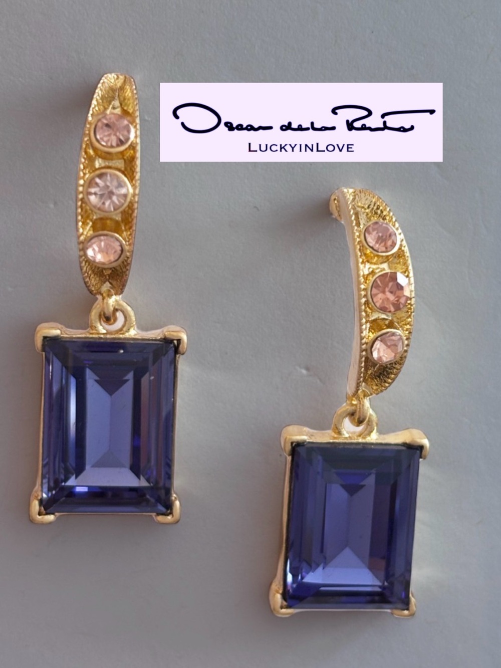 OSCAR de la RENTA • Crescent Moon Crystal Drop Earrings